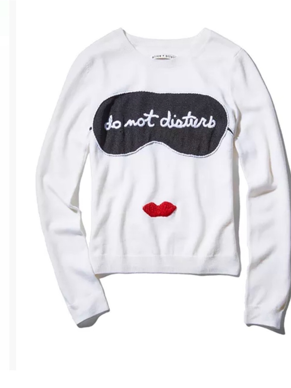 NWT- Alice and Olivia Stace Face 'Do Not Disturb' Sweater Size XS